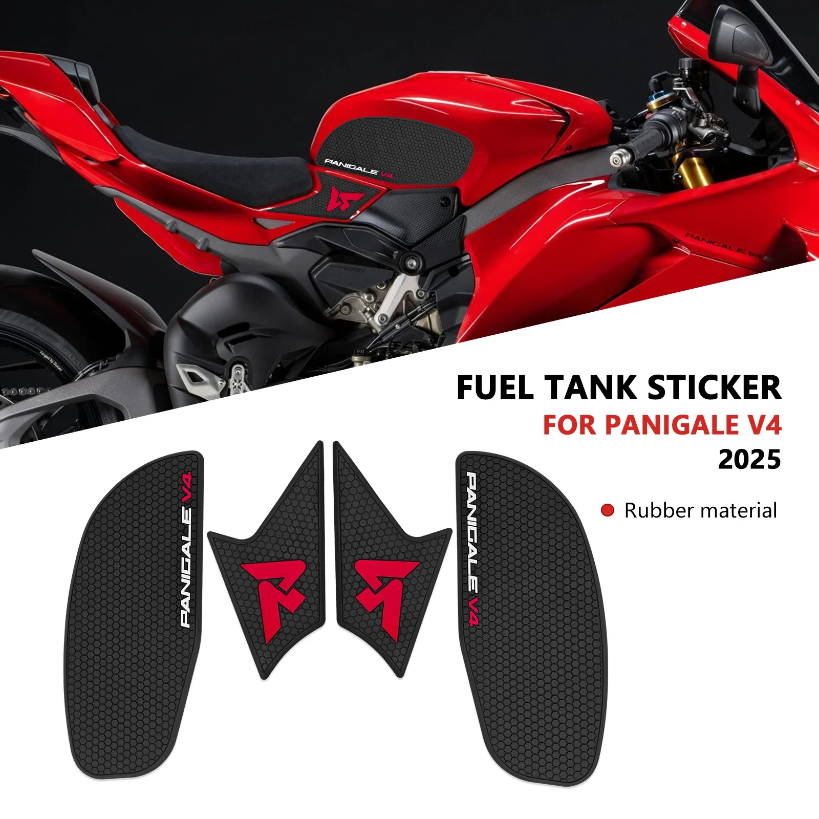 

Для Panigale V4 2025 Panigale V4S 2025 мотоциклетный бак, тяговая накладка, противоскользящая наклейка, защита газового наколенника