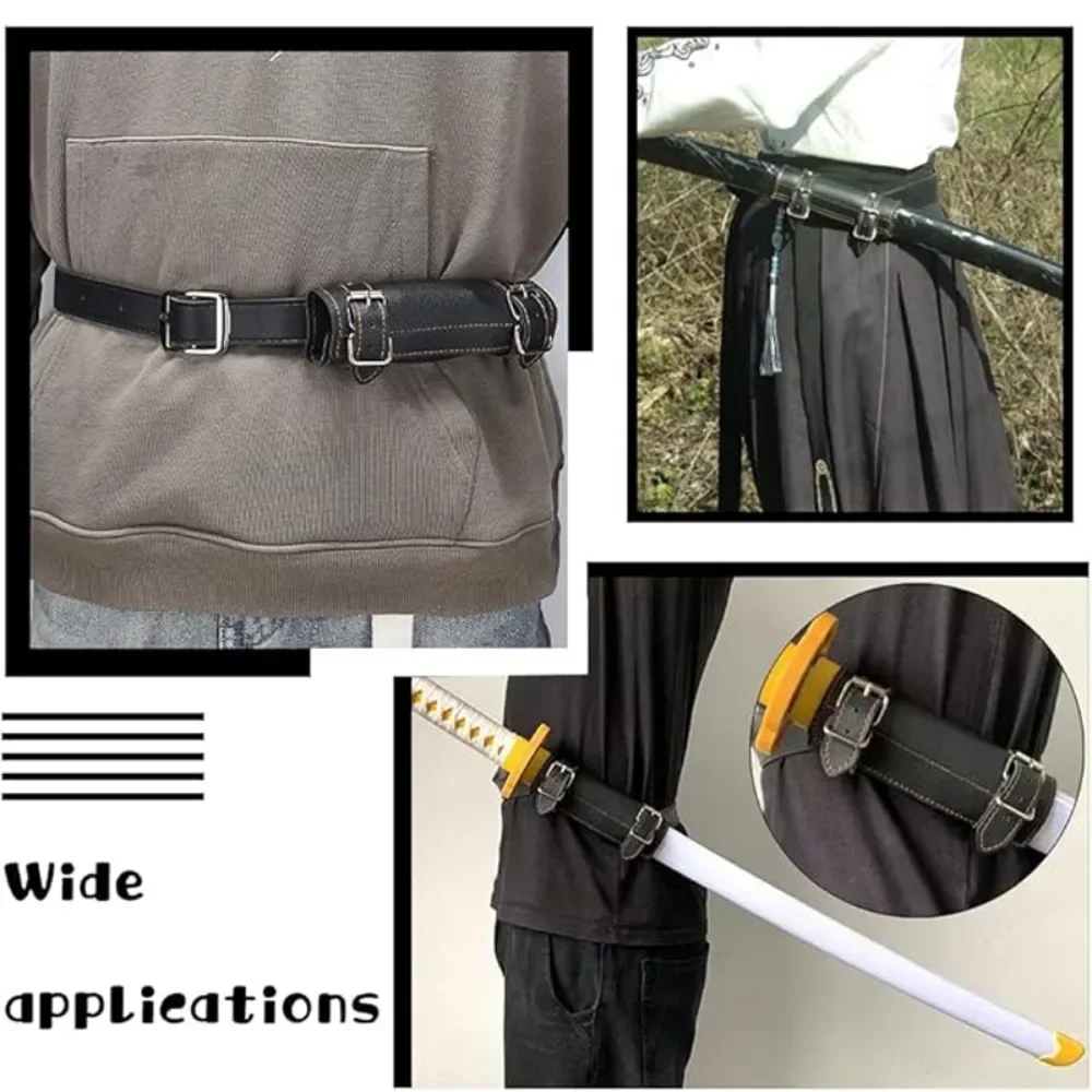 Samurai Sword Belt, Warrior Sword Holder, Pu Leather Sword Holder Belt Accessory, Suitable for Holiday Party Role-playing image 2