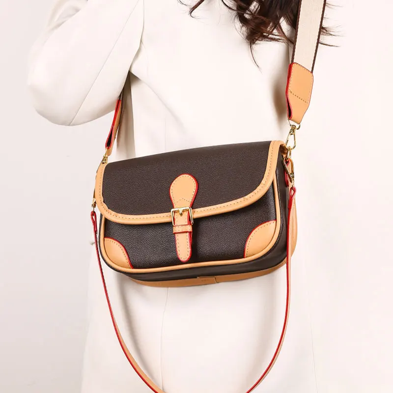 

Vintage Color Block Saddle Bag - Stylish Minimalist Crossbody Shoulder Bag, Large Capacity Quality Bag for Trendy Commute