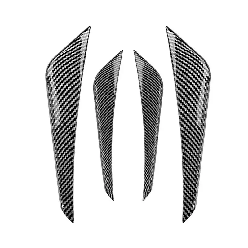 Clear Car Front Bumper Outer Side Splitter Spoiler Canard  Trim For BMW 1 Series F20 F21 M Sport 2015-2019 Carbon Fiber