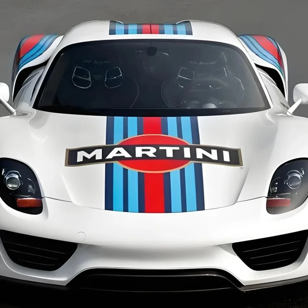 

Наклейки для гоночных автомобилей: виниловые полосы на капот и двери MARTINI, аксессуары для авто MARTINIS для Audi A3, Tesla, Porsche 911, 917, 917LH, 918
