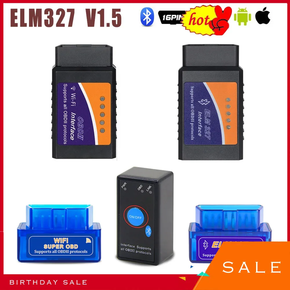 

ELM 327 V1.5 OBD2 Scanner for Car PIC18F25K80 BT/Wifi Mini Auto Diagnostic Tool Code Reader Elm327 for Android IOS Vgate Torque