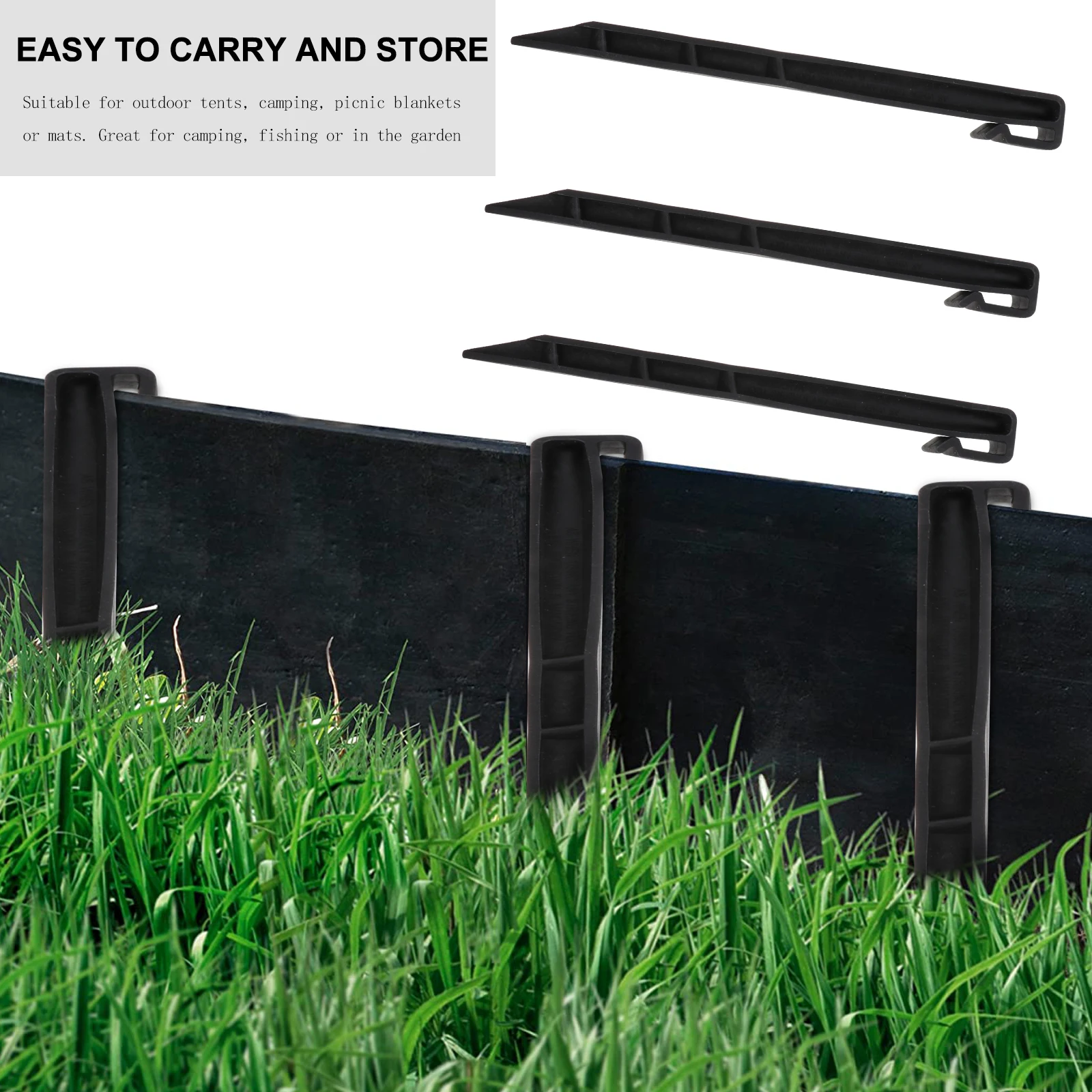 

16pcs Ground Nails Outdoor Heavy Duty V Shape Tent Pegs Durable Pe Lightweight Portable Camping Tent Stakes Barbed Ground Nails