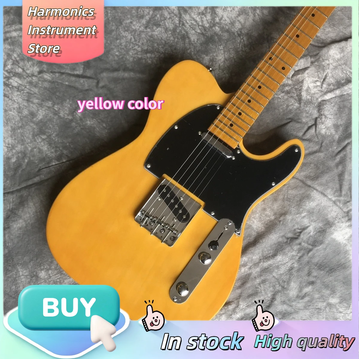 1952 TLE lectric Guitar Butterscotch Alnico 3 Saddle Ashtray Fixed Tailpiece No Tremolo Tele Vintage Performance Guitar