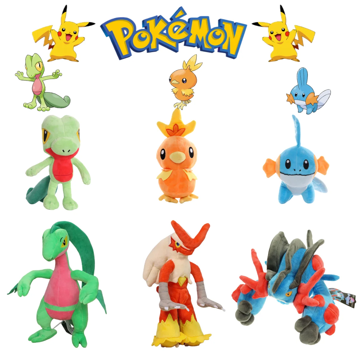 pikachu-pelucia-pokemon-z-a-mega-swampert-boneca-mudkip-treecko-brinquedo-torchic-grovyle-sceptile-swampert