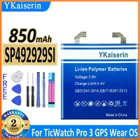 YKaiserin SP492929SI 850mAh/900mAh Battery for TicWatch Pro 3 GPS Wear OS Smartwatch Bateria Batterie Warranty 2 Years