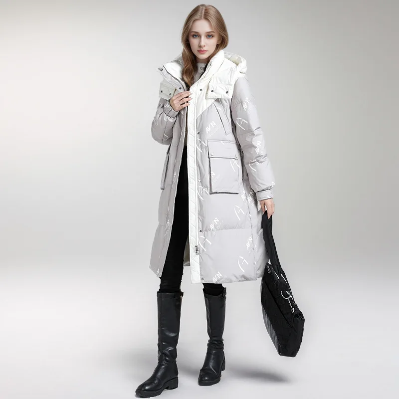 2024 Winter Women Long Parkas Pocket Thick Warm Hooded Down Cotton Coat Female Luxur Loose Puffer Jacket Windproof Snow Overcoat