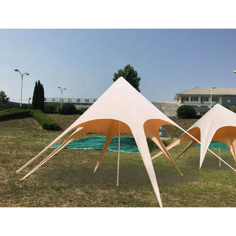 Outdoor Waterproof Heavy Duty Nylon 6m X 6m X 3m Four-Season Single Top Canopy Tent with Iron Pole UV Resistant Sand Color