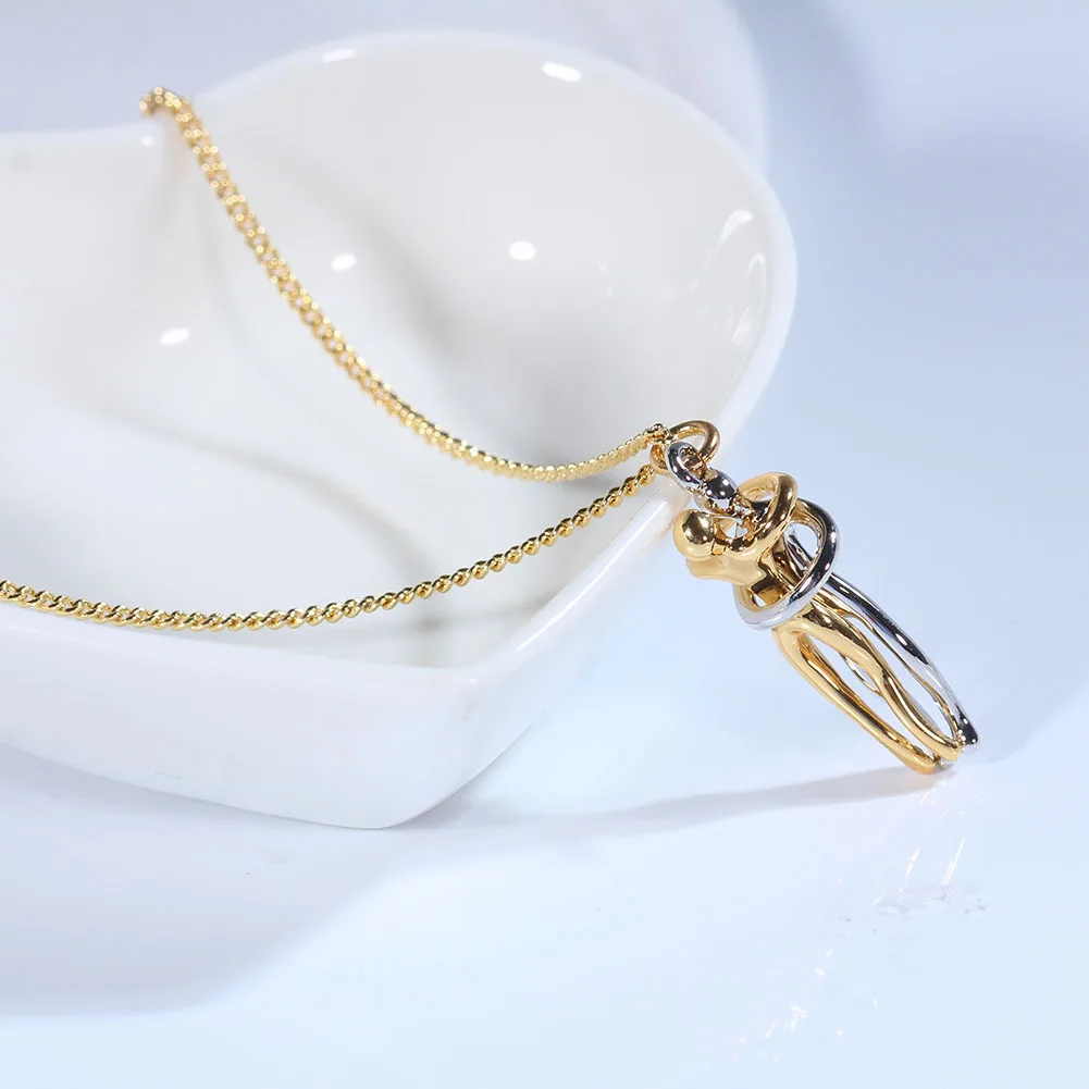 Hug Couples Pendant Necklace for Him and Her, The Tale of Two Lovers Jewelry, Affectionate Hug Necklaces Couple for Women Men