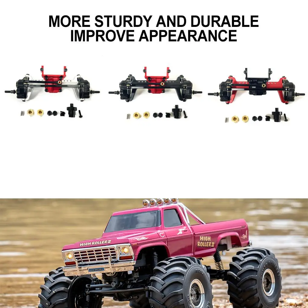 1pcs 1/24 As Roda Depan RC Upgrade Part Aluminium Alloy CNC As Roda Depan RC Untuk FMS FCX24 Suku Cadang Mobil RC Aksesoris Mobil RC Hitam