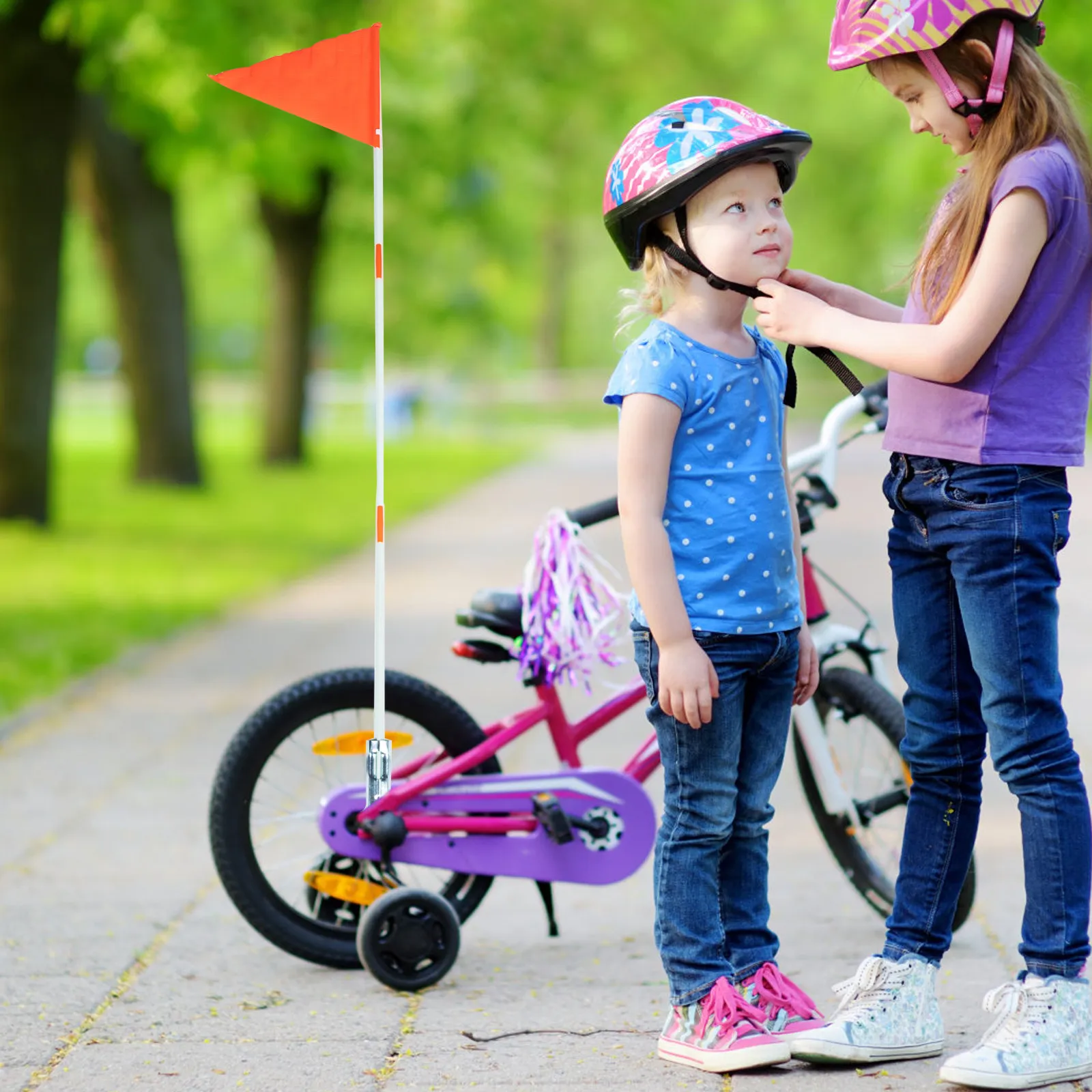 1 Set Bike Fixing Flagpole Kit Bicycle Flag Pole Flags For Kid Bikes Parts Flagpole Outside House (Accessories, Random color)