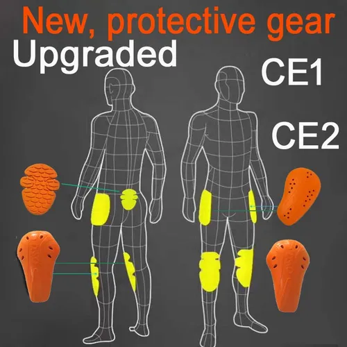 Imagen 2 del producto Pantalones de motociclista, pantalones de ciclismo, pantalones vaqueros de carreras con 5 equipos de protección anticaída, pantalones de Motocross para Moto, armadura de nivel CE 1/2