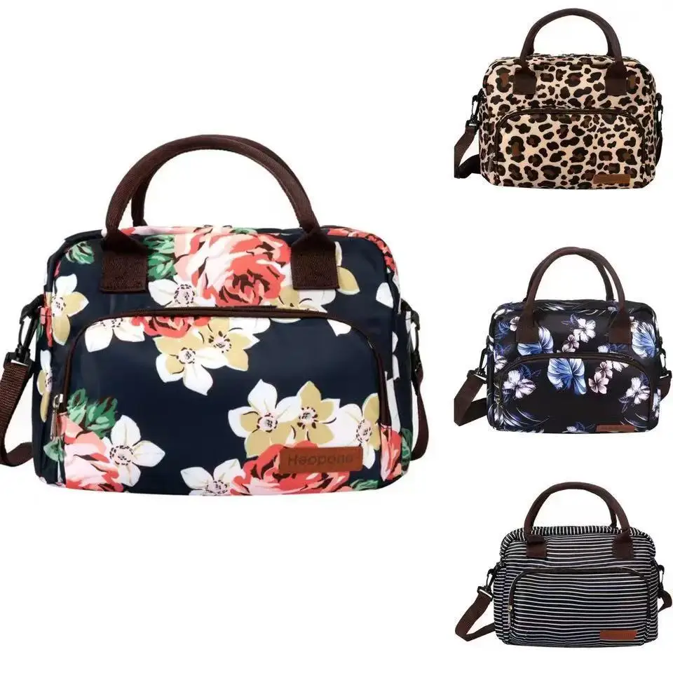 Oxford Cloth Thermal Bag Portable Large Capacity Cross-body Portable Lunch Box Bag Cooler Bag  Lunch Bags for Women kids