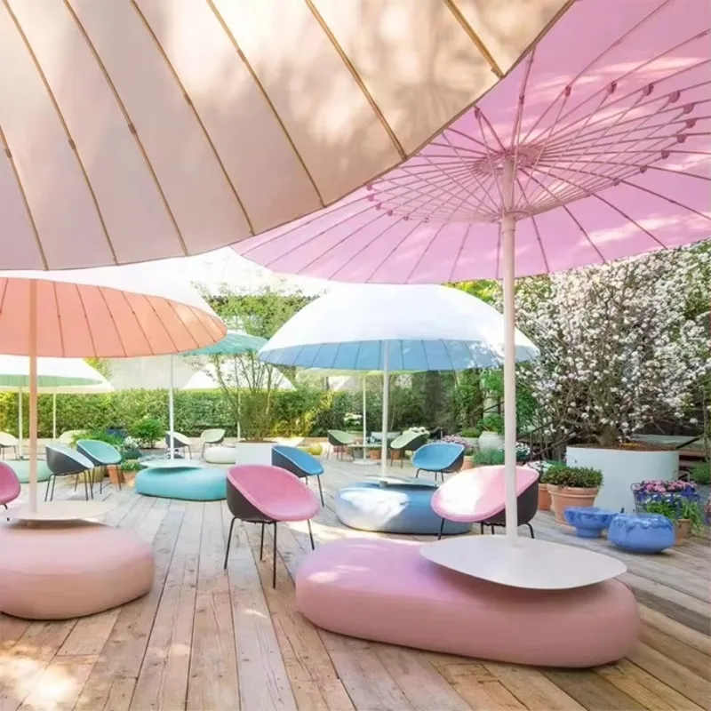 

Luxury Parasol Outdoor Colorful Sunshade Garden Sea Beach Umbrella Cushion Outdoor Furniture