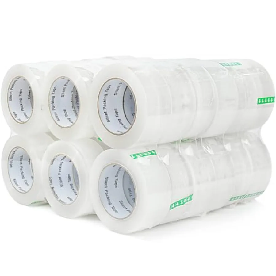 3-Pack No Noise Packing Tape 110YardsIndustrial Heavy Duty Noiseless Packaging Tape for Quiet Packing Shipping Moving and Stora