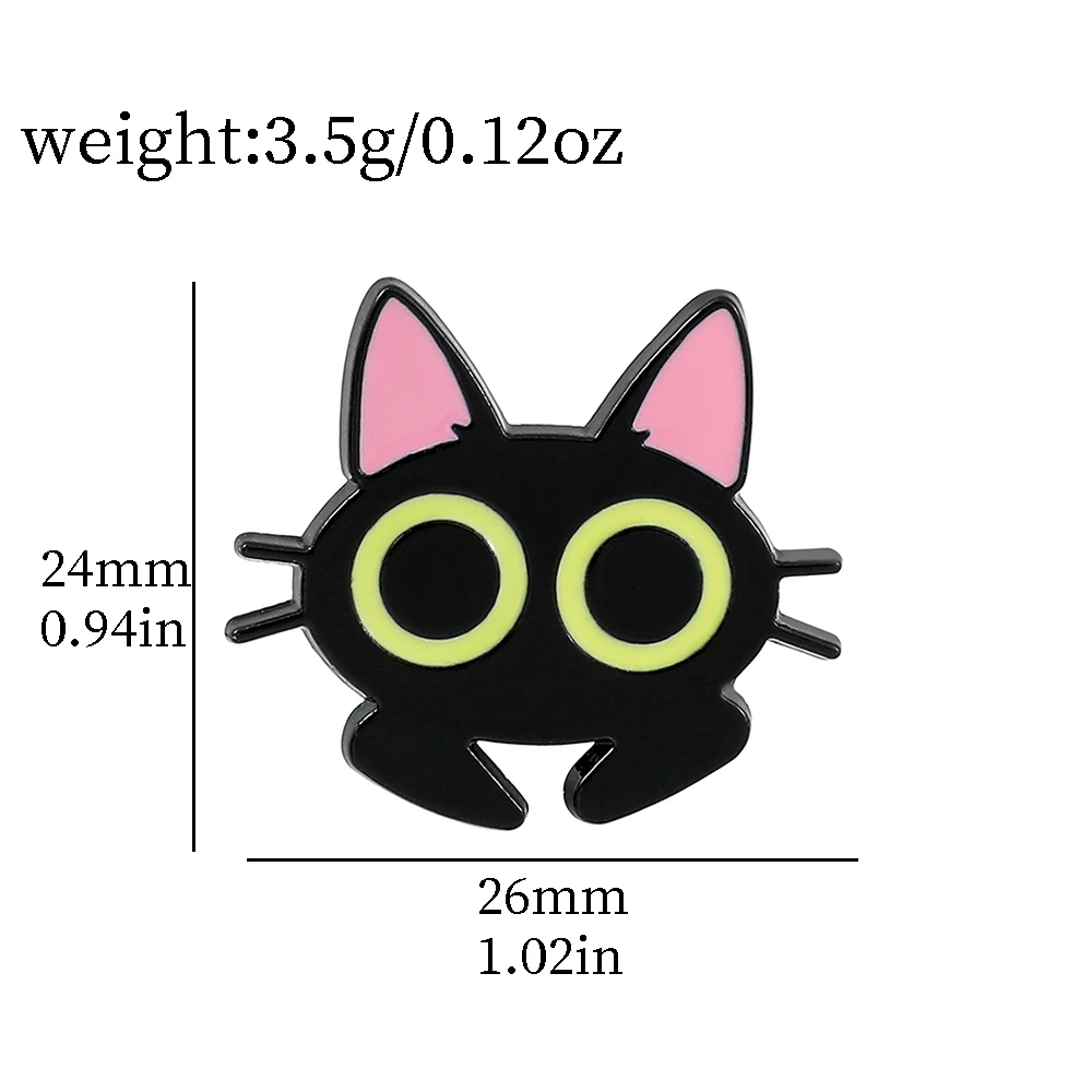 Cartoon Black Cat Brooch Halloween Dark Kitten Alloy Cat Badge Metal Accessory Pins Wholesale Gift to Friends