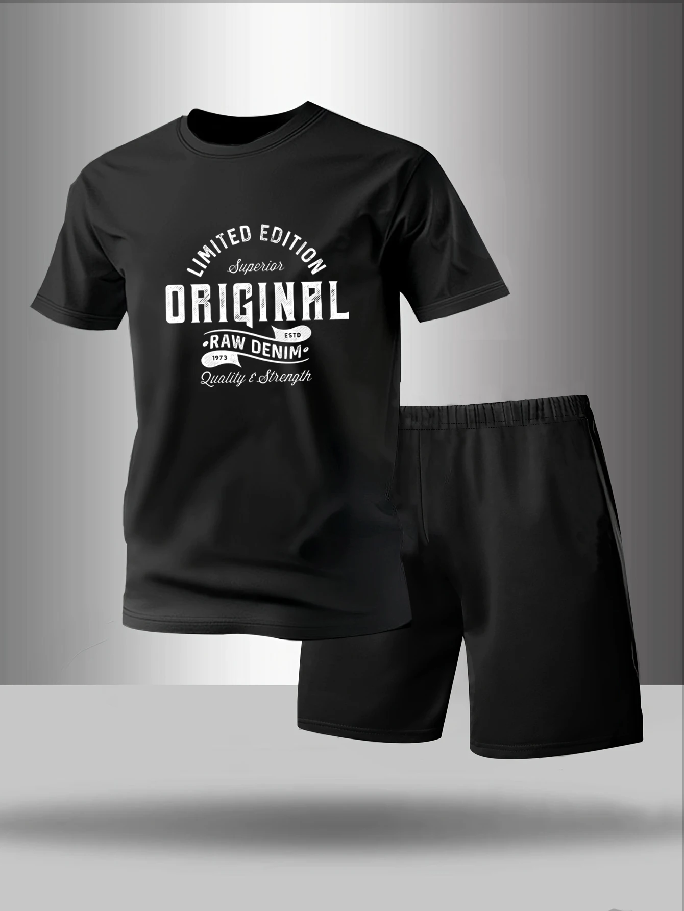 

Two piece men's pajamas for spring summer autumn winter short sleeved shorts fashionable letter pattern home suit set