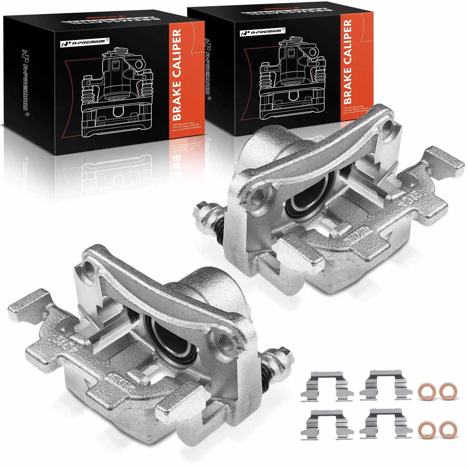 A-Premium Pair Rear Disc Brake Caliper with Bracket for Infiniti G37 2009 G35 2007-2008