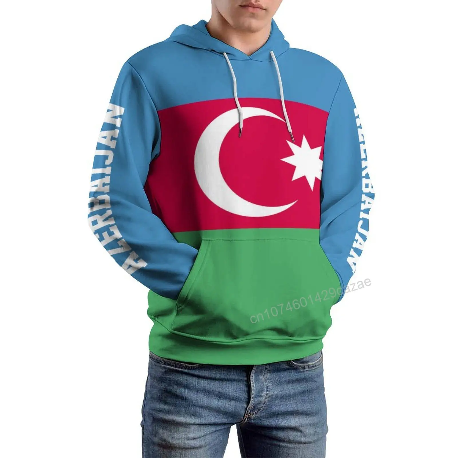 Azerbaijan Country Flag 3D Hoodie Polyester Cool Men Women Harajuku Sweatshirt Unisex Casual Pullover Hoodies