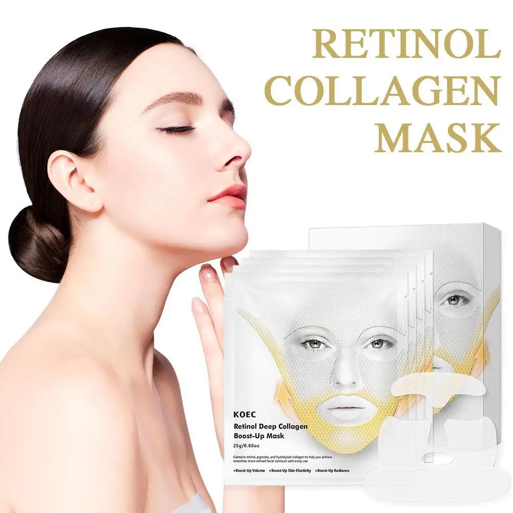 4Pcs/Box Bio-Collagen Real Deep Mask Night Moisturizing Mask Firming Nourish Brightening Skin Care Mask