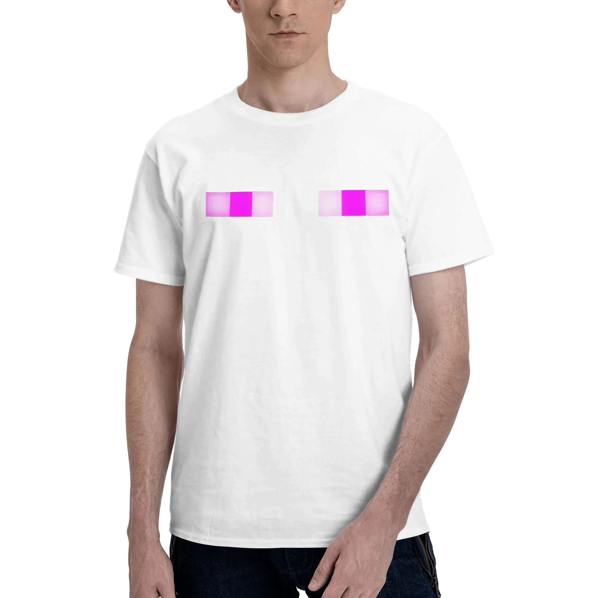 Enderman Eyes Game Graphic Printed T-shirt Men Women Short Sleeve Cotton T-shirt Men's T-shirts 2026 Summer New Men's Clothing
