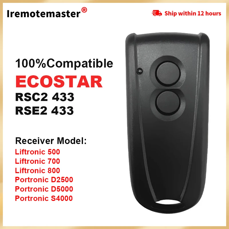 Compatible ECOSTAR RSE2 RSC2 Garage Remote Control 433,92Mhz Transmitter Rolling Code Door Opener