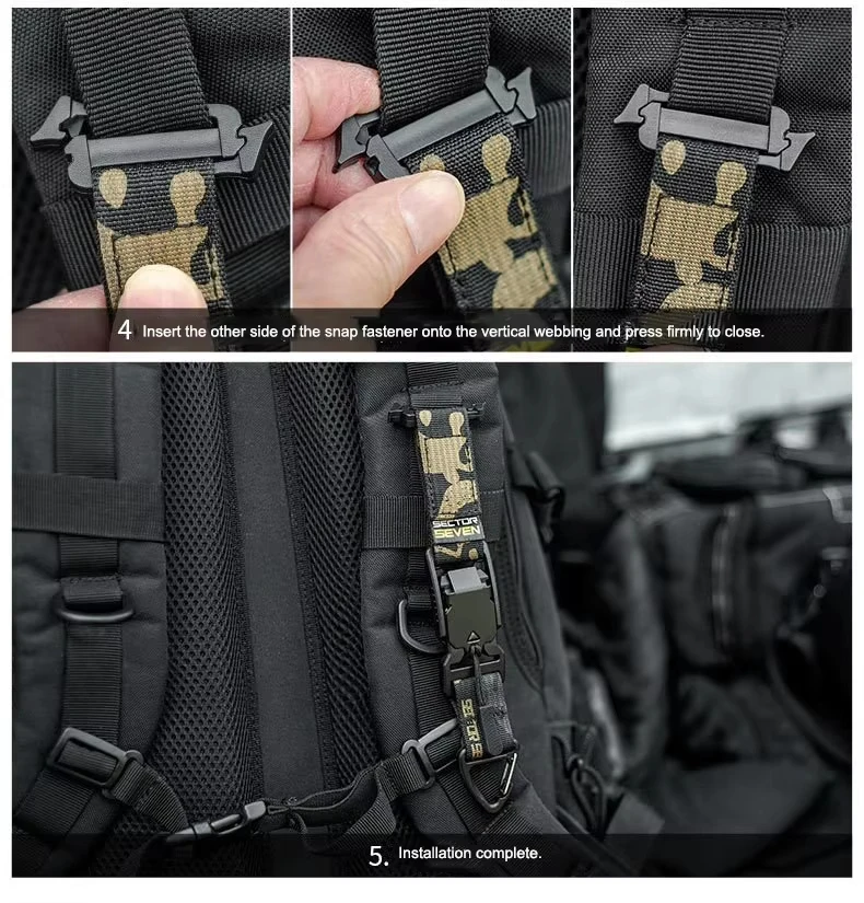 Taktische Dreieck-Schnellverschluss-Schnalle Einzelhaken EDC Schlüsselanhänger Mehrzweck-Outdoor-Camping-Überlebensgürtel Hängezubehör – Detail 13
