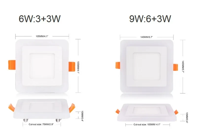 6W 9W 16W 24W sufit led wpuszczana panel oświetleniowy lampa Painel dekoracja domu okrągły kwadrat Panel ledowy Downlight RGB + biały