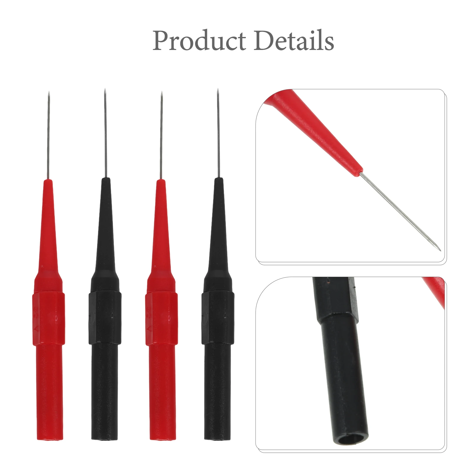 

4 Pcs Circuit Test Needle 4mm Multimeter Leads Insulation Piercing Probe Kit Car Circuit Board Repair Testing Tools
