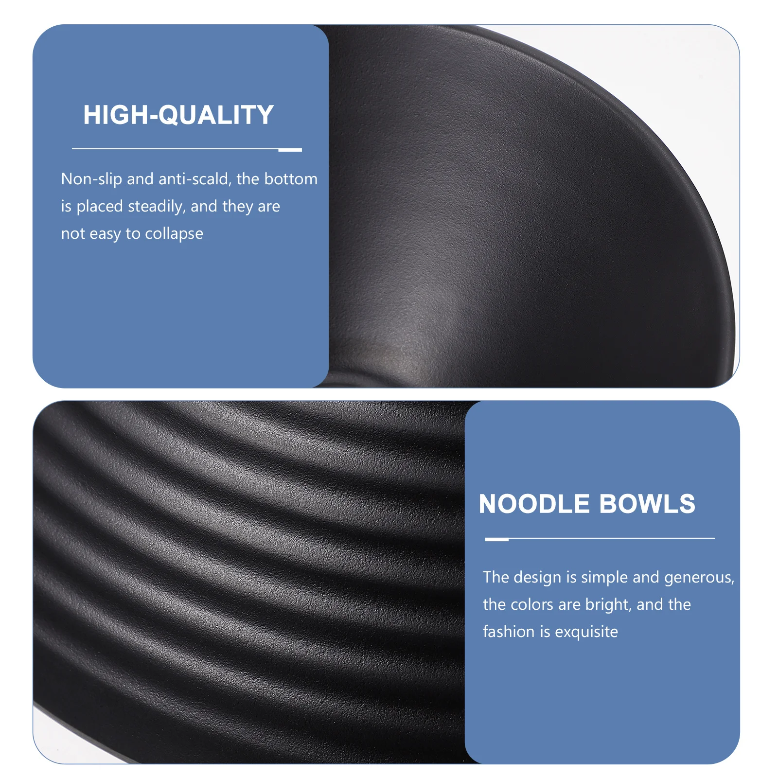 

4Sets Plastic Soup Bowls High Quality Safe Food Contact Non-Slip Anti-Scald Home Kitchen Tableware Noodle Salad Fruit Rice