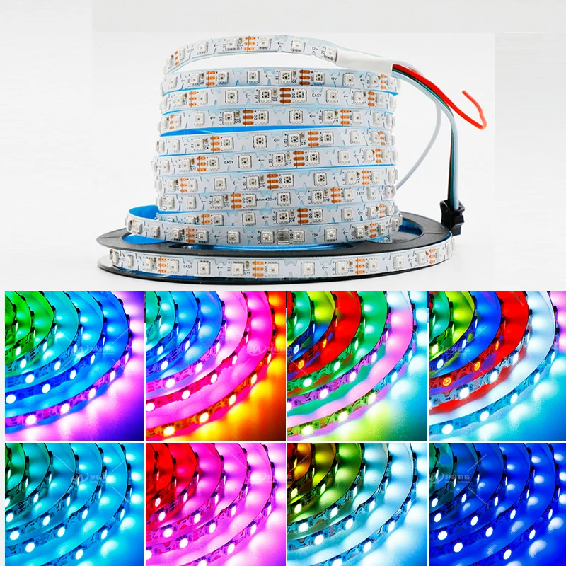 WS2812B S PCB Pixel LED Strip DC5V 5050 RGB 12V 60 84 LEDs/m SK6812 3535 SMD Addressable Flexible Tape Full Color 6mm PCB