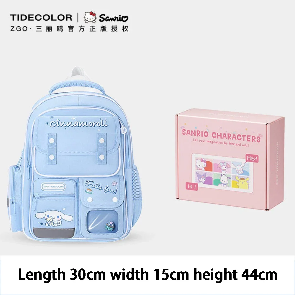 Sanrio-mochila de escuela primaria Kulomi genuina, protección de la columna vertebral para reducir la carga en niños y niñas