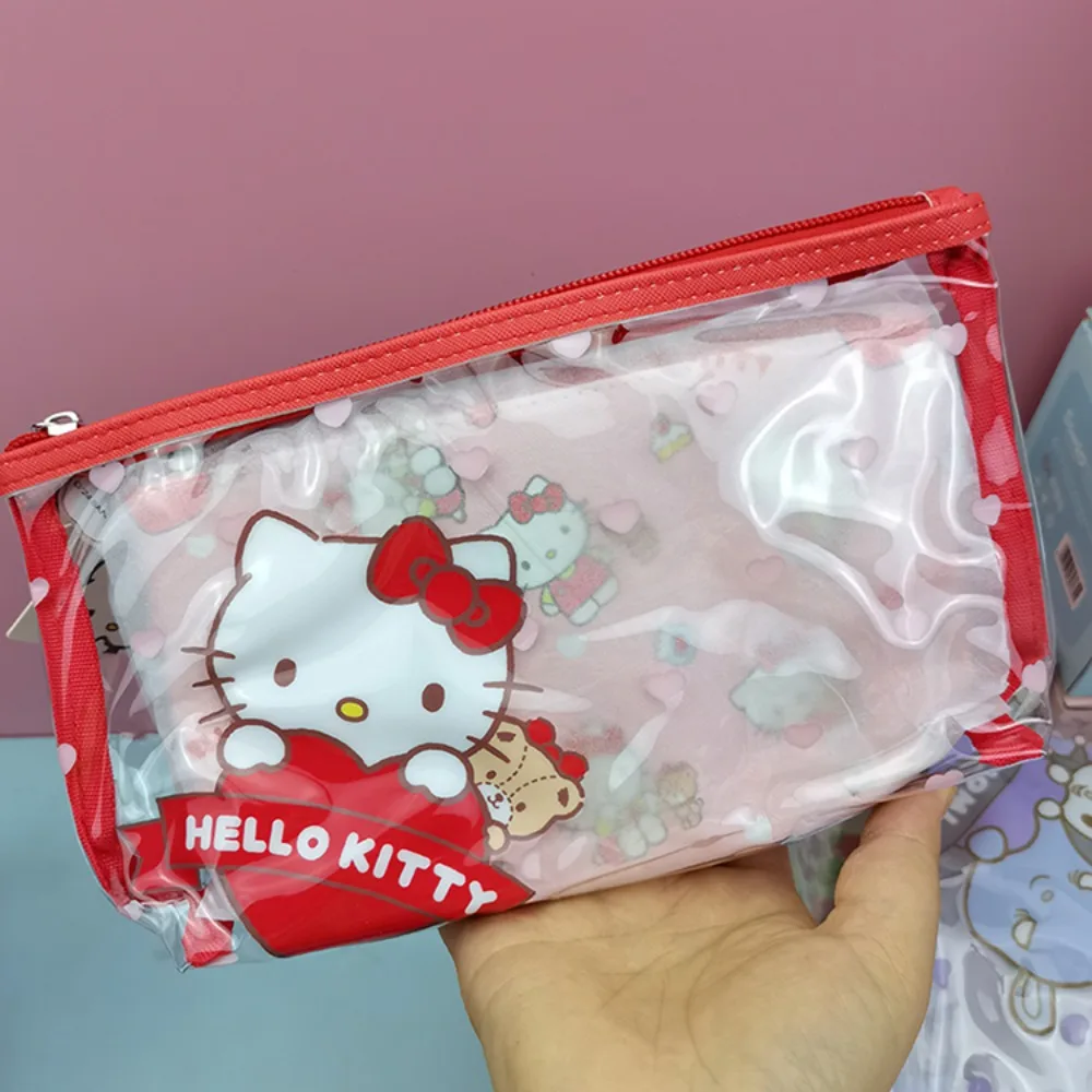 MINISO Sanrios Cinnamoroll Hangyodon HelloKittys Kuromi Storage Bag Cartoon Cute Cosmetic Bag Pencil Case Gift 2 Piece Set