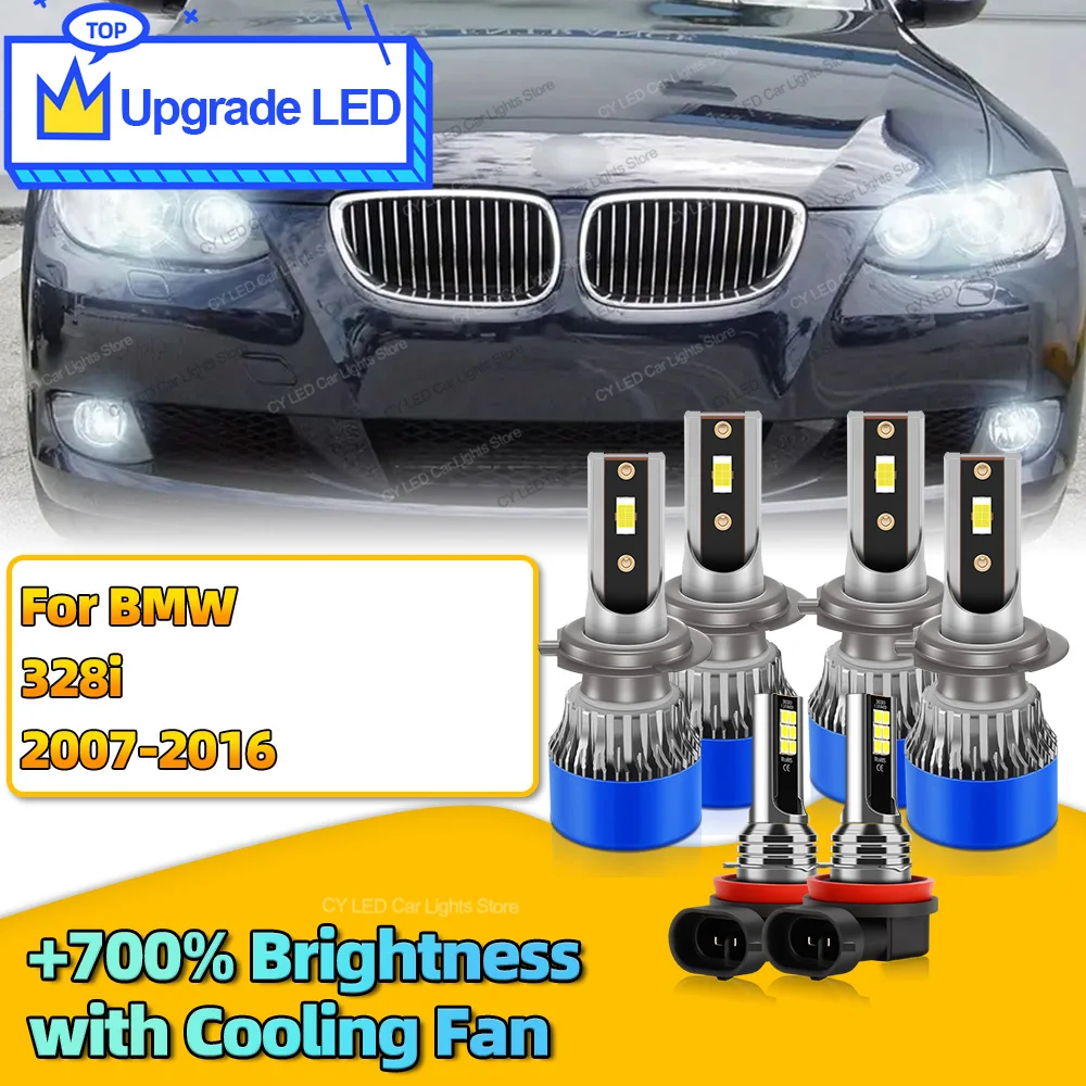 

6 шт. 30000LM светодиодные фары Canbus автомобильные лампы H7 H11 автоматические противотуманные фары для BMW 328i 2007 2008 2009 2010 2011 2012 2013 14 152016