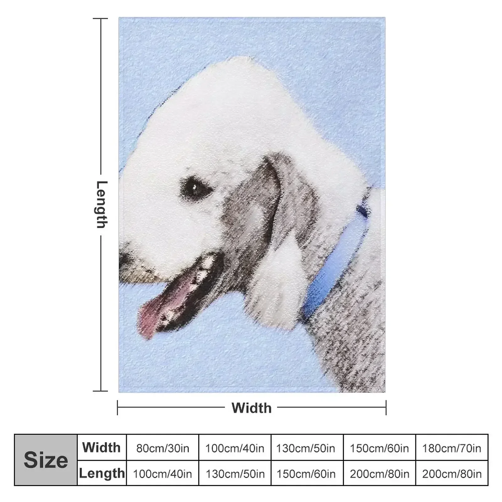 Bedlington Terrier Throw Blanket couch cozy soft plush fuzzy picnic outdoor blanket