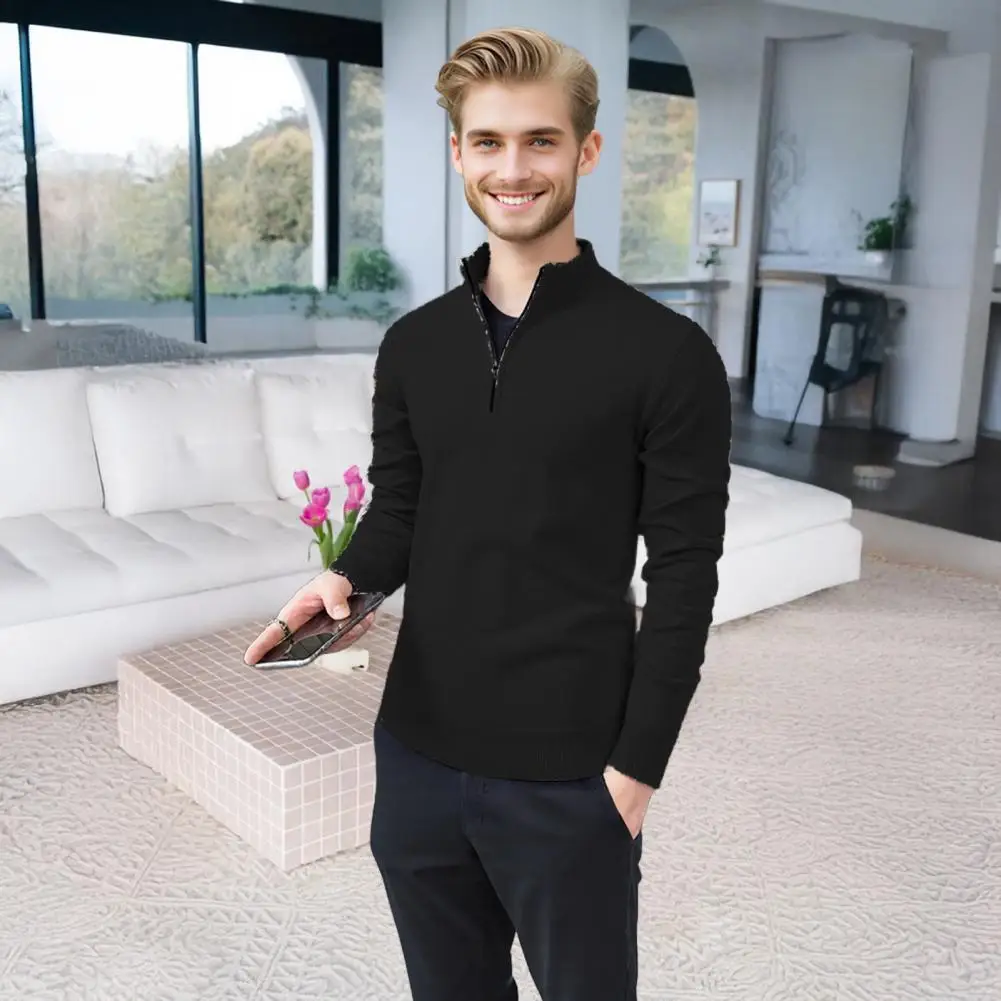 الرجال نصف البريدي البلوز الرجال الوقوف طوق سستة البلوز أنيق نصف بلاكيت البلوز لخريف شتاء بلون للرجال