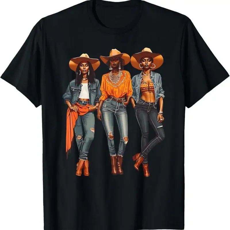 Black Cowgirl Western Rodeo Melanin Black History Texas T-Shirt