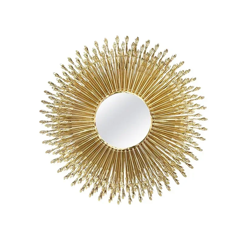 Copper decorative mirror designer villa corridor entry circular wall-mounted enigma mirror