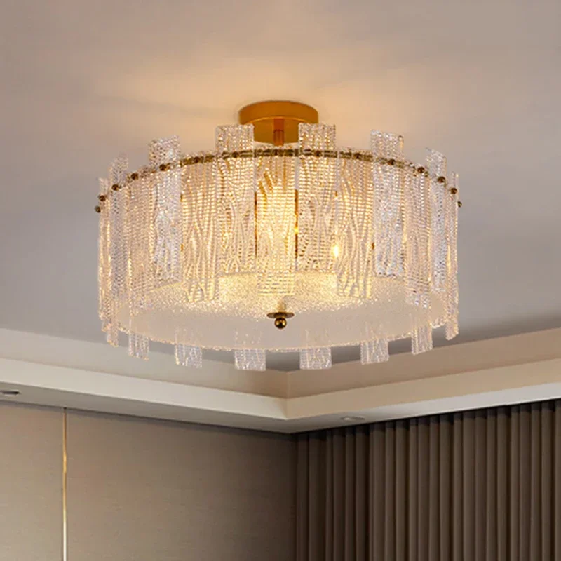 

Modern Minimalist Rectangular Crystal Glass Ceiling Chandelier Living Room Decoration Bedroom Led Indoor Lighting For Home