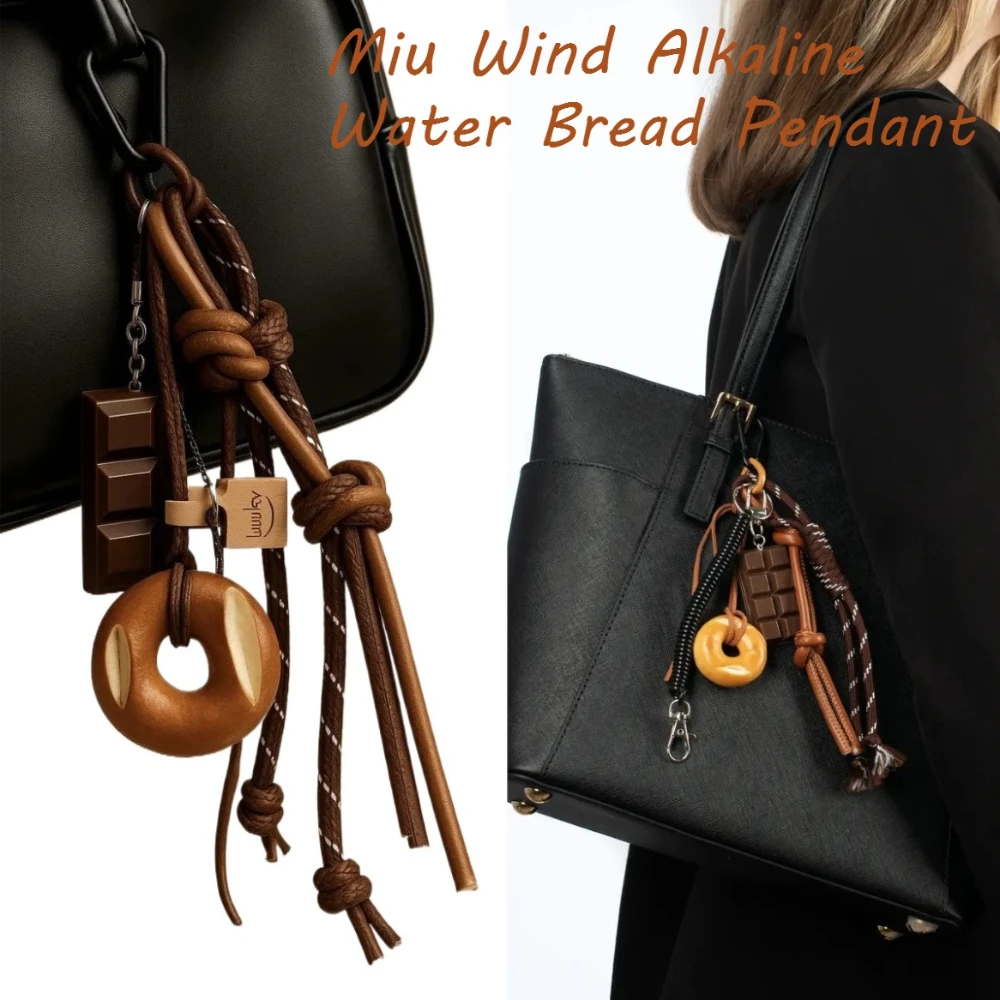 

Bag DIY Pendant Rope Decoration Lovely Alkali Water Bread Keychain High-grade Handmade Weaving Bags Parts Accessories