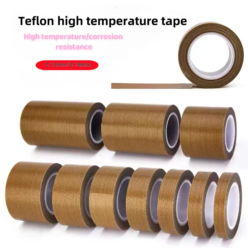 PTFE Tape Adhesive Cloth Width 5~100mm Thickness 0.13mm 0.18mm Insulated Vacuum High Temperature Resistant Sealing PTFE Tapes