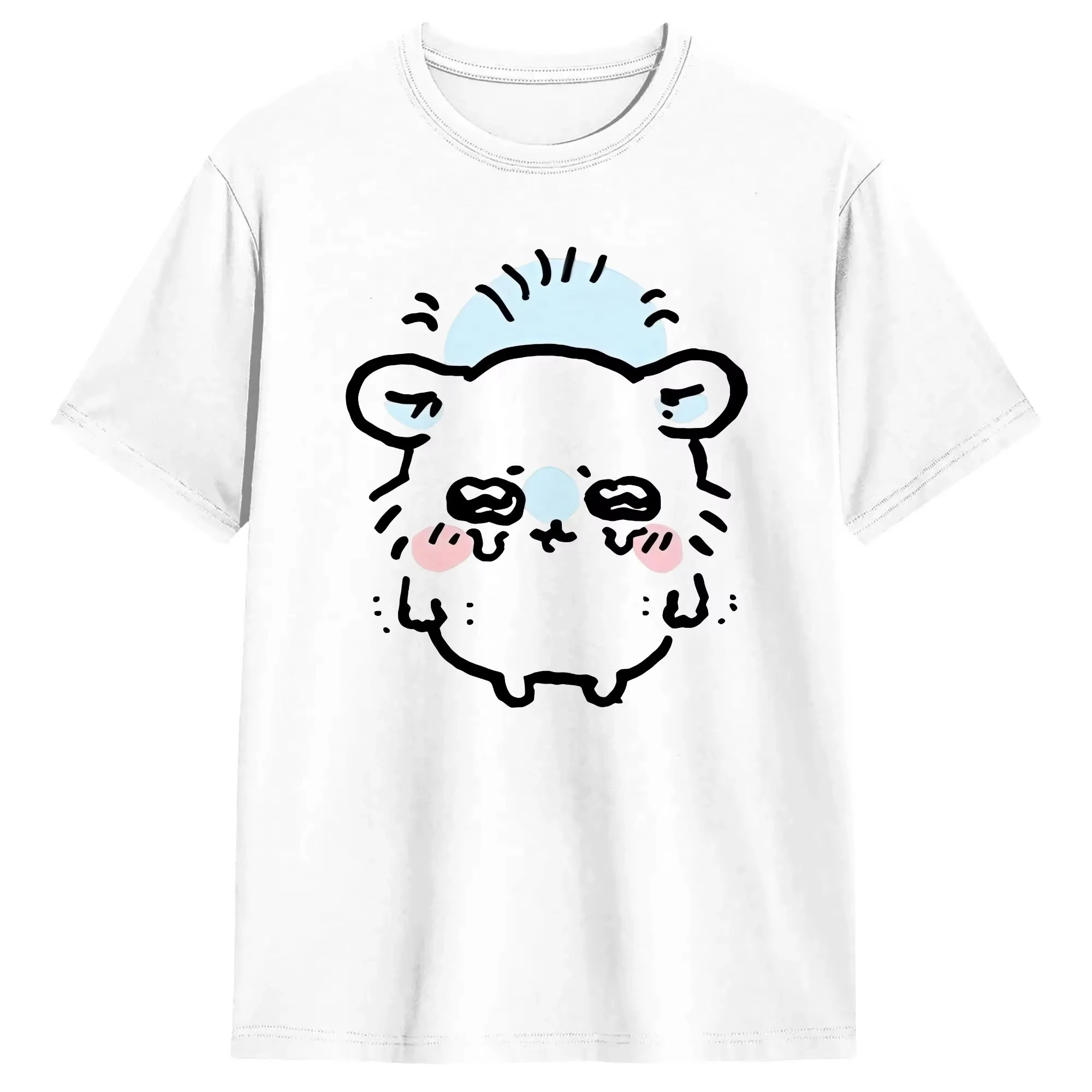 Chiikawa Cute Kawaii Anime Starry Tee Men's Women's Black Retro Cool Graphic Art Print Oversized Short Sleeve Streetwear Top