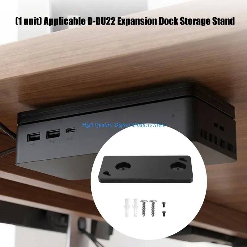 U2JE DU22 Dock Mount Plate, Acrylic Dock Holder with Mounting Hardware for Desk Cable Management, Home Office Placement, and