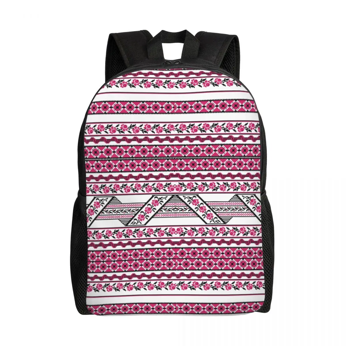 

Bold Ukrainian Embroidery Vyshyvanka Backpack Ukraine Bohemian Geometric College School Travel Bags Bookbag Fits 15 Inch Laptop