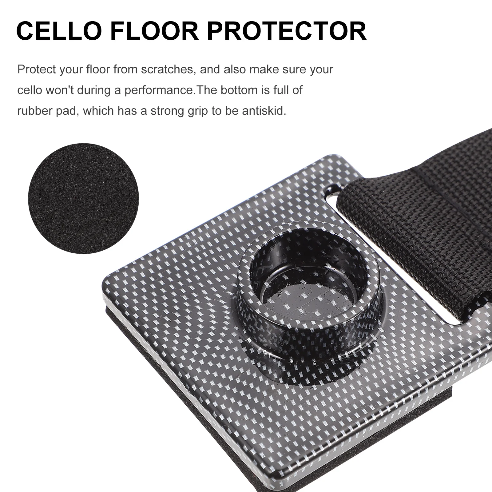 

1pc Cello Stopper Black Anti-Slip Pad Durable Violoncello Mat Rubber Base String Instrument Accessory Endpin Holder