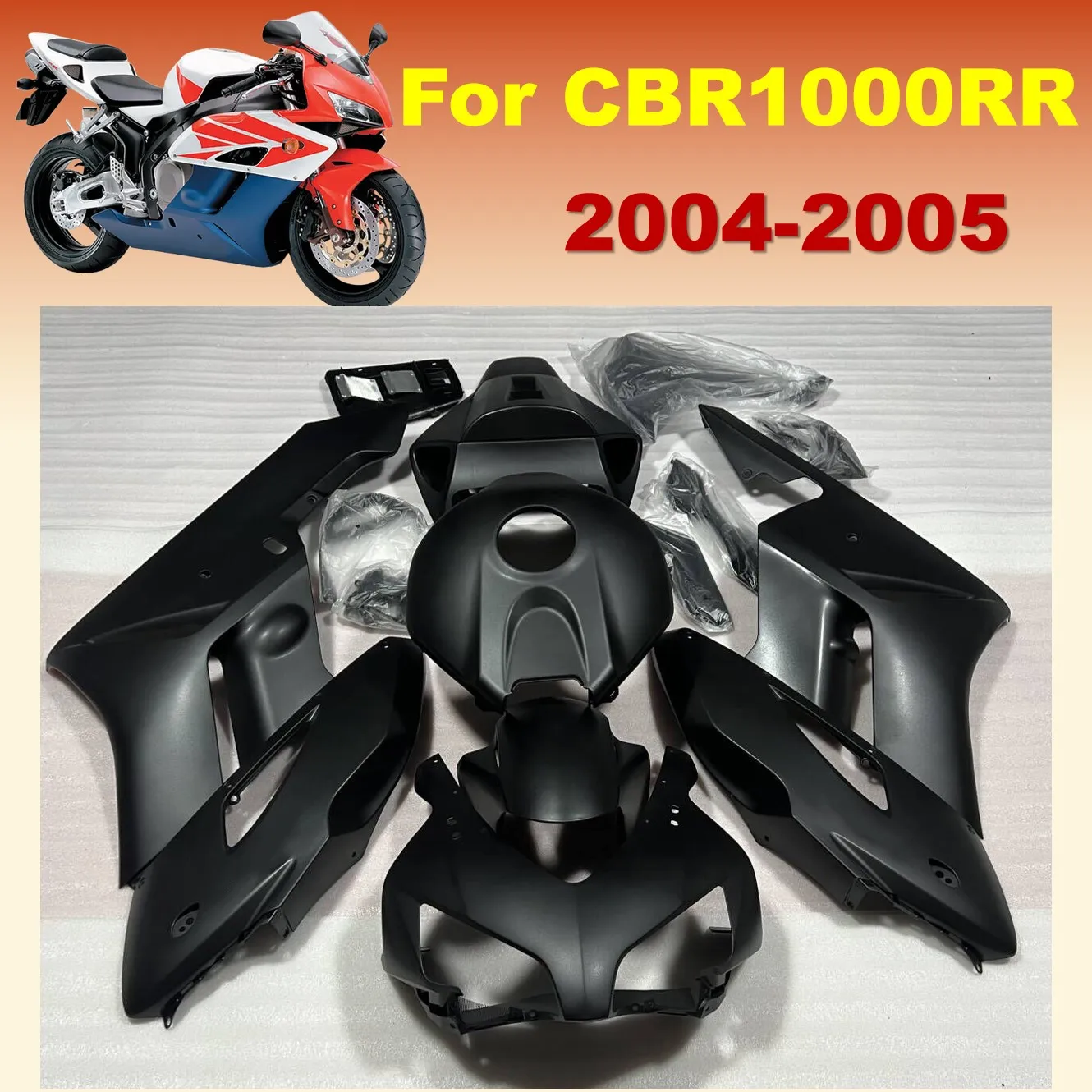 

Motorcycle Fairings Kit Fit For Honda CBR1000RR 2004 2005 Cbr1000rr All Matte Black Bodywork Set High Quality ABS