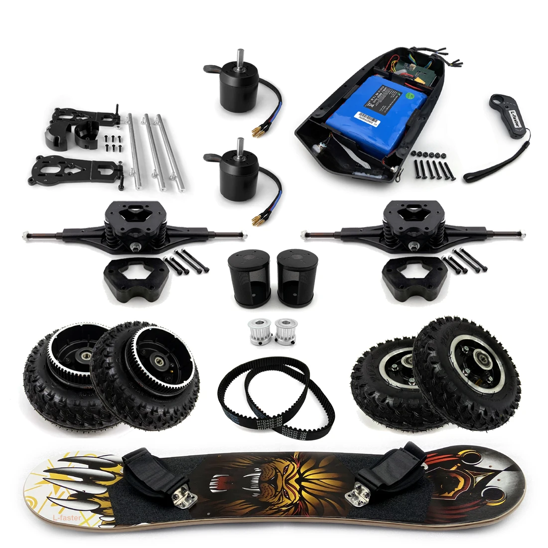 

Whole Components of All-Terrain Electric Skateboard with 36V 10Ah Lithium Battery Assembly with Kids Parent-Child