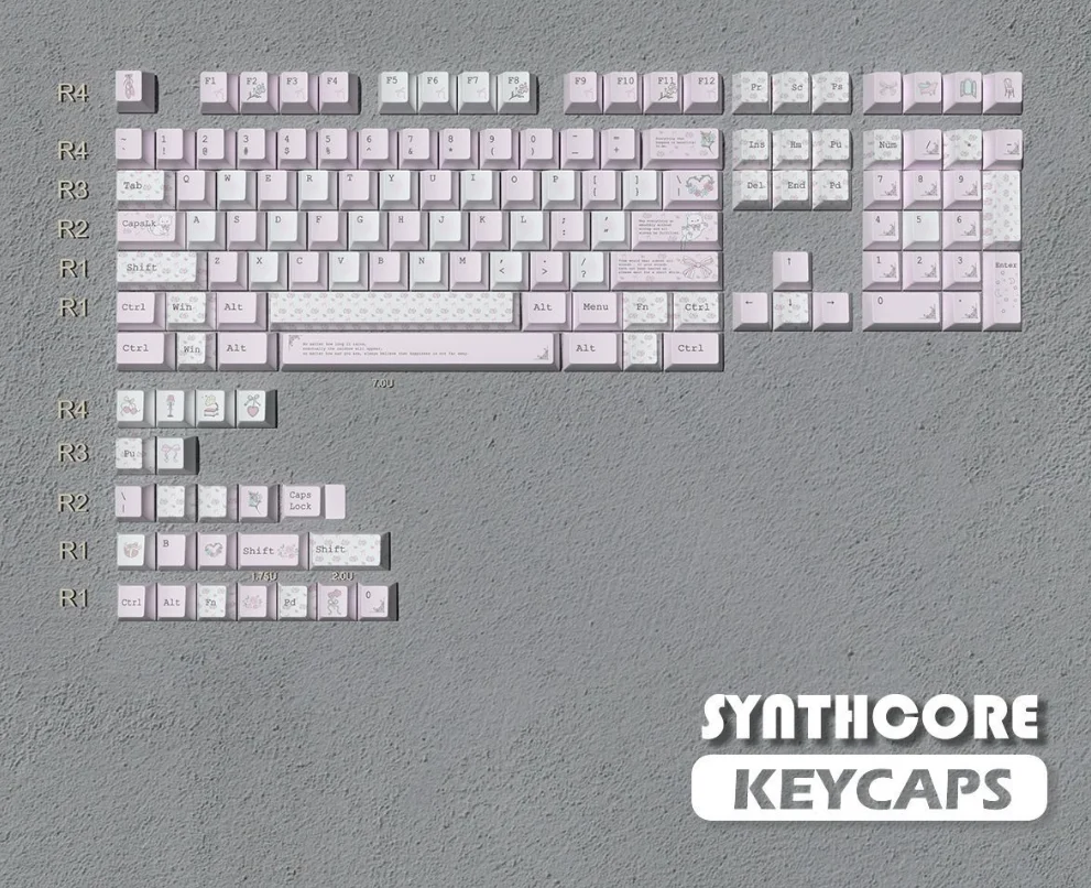 Cat flower language keycap PBT material Original support wooting EZ63MADE68 Hero68ND63 Night Demon