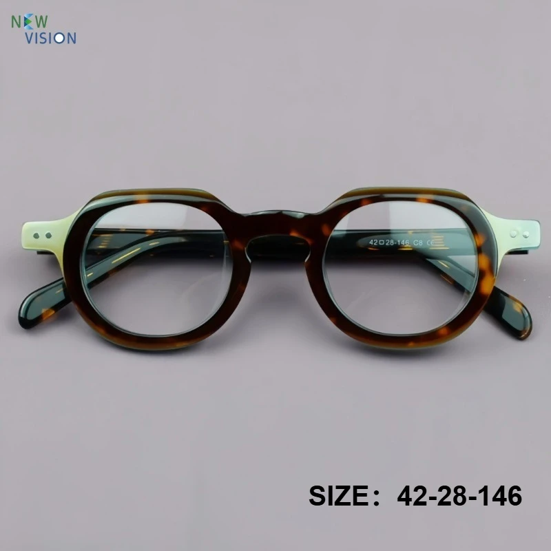 

Japanese Handmade Acetate Glasses Frame Men Retro Tortoiseshell Optical Eyeglass Women Myopia Reading Anti Blue Light Eyewear