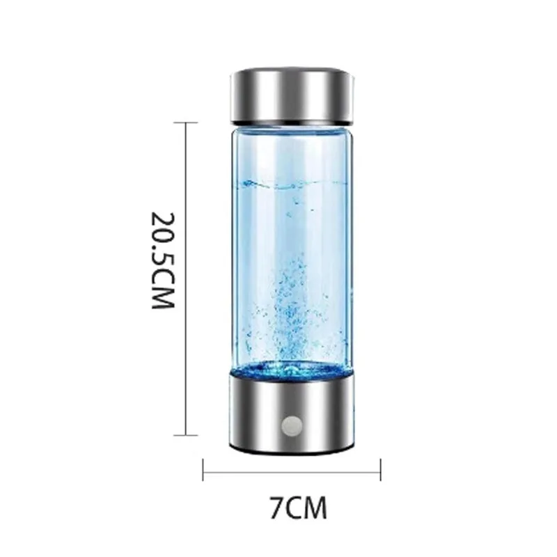 Botol air hidrogen portabel 14 Oz, cangkir kaca Generator botol air hidrogen untuk rumah perjalanan (1 buah) sistem filter air MINI